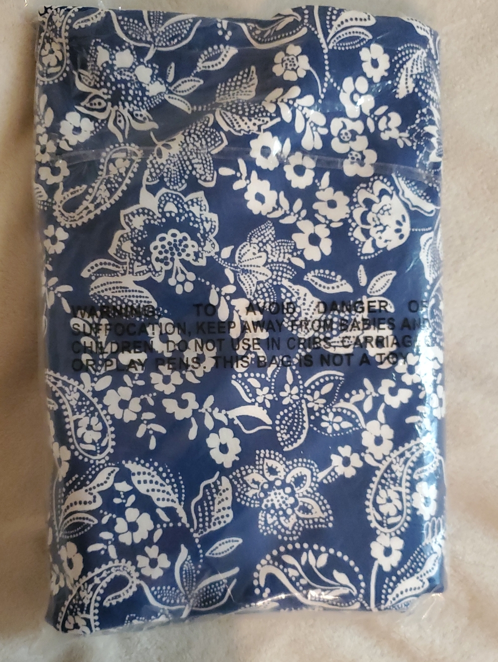 Woman Within 3X Top Blue & White Floral Scoop-Neck Long Sleeve with end ties NEW - Picture 12 of 12